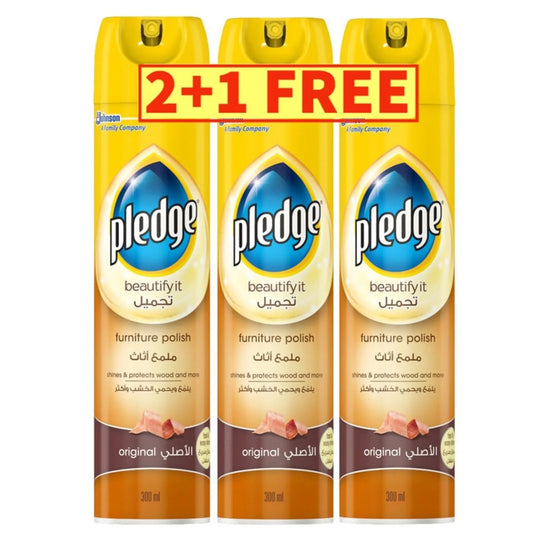 Pledge Furniture Polish Spray Original 3 x 300 ml