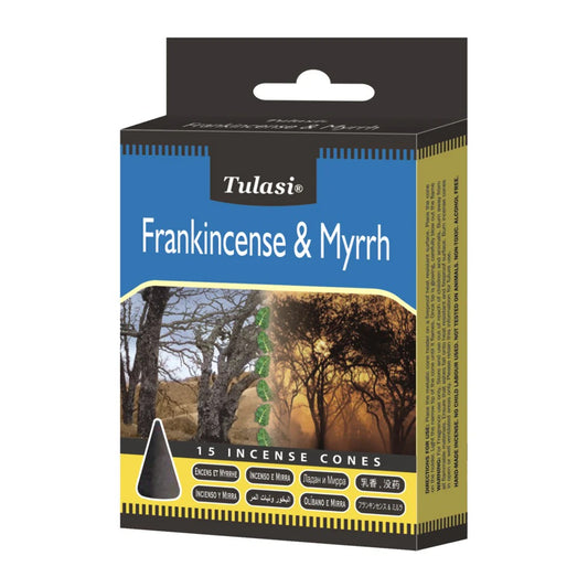 Tulasi Frankincense and Myrrh Incense Cones - 15 cones