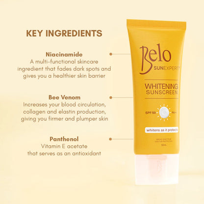 Belo SunExpert Whitening Sunscreen SPF50 50ml, Pack of 2