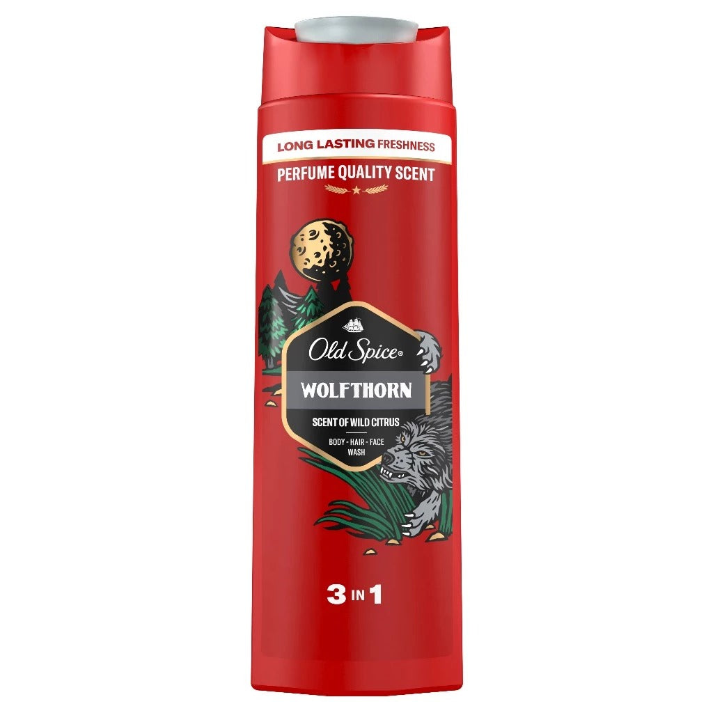 Old Spice 3-In-1 Shower Gel, Wolfthorn - 400ml