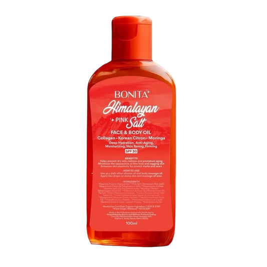 BONITA Himalayan Pink Salt Face & Body Oil with SPF 30 Korean Citron, Collagen & Moringa 100ml