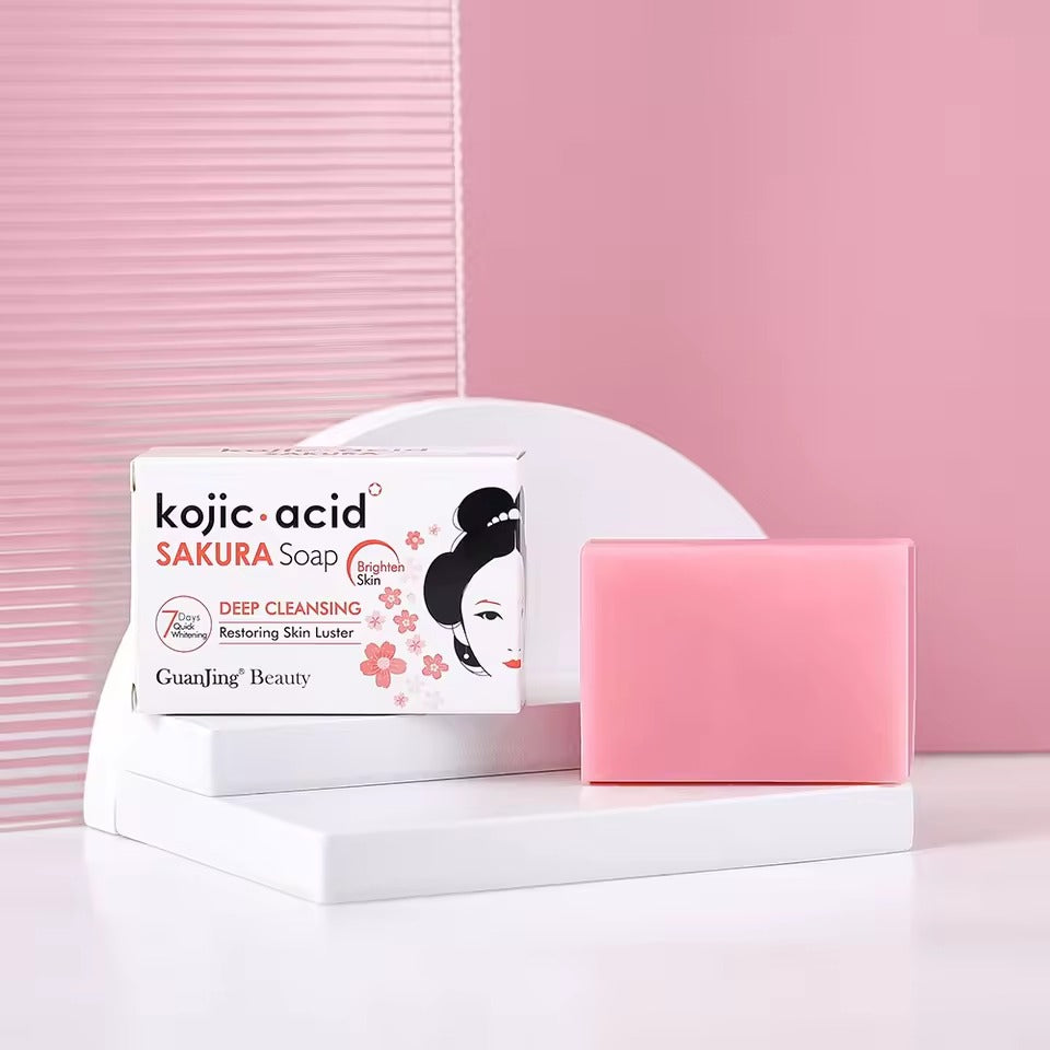 Guanjing Beauty Sakura Kojic Acid Essence Soap 120g