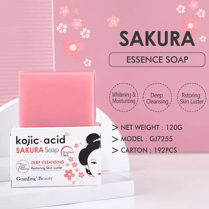 Guanjing Beauty Sakura Kojic Acid Essence Soap 120g