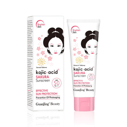 Guanjing Beauty Kojic acid Sakura Sunscreen SPF50 Effective Sun Protection 80g