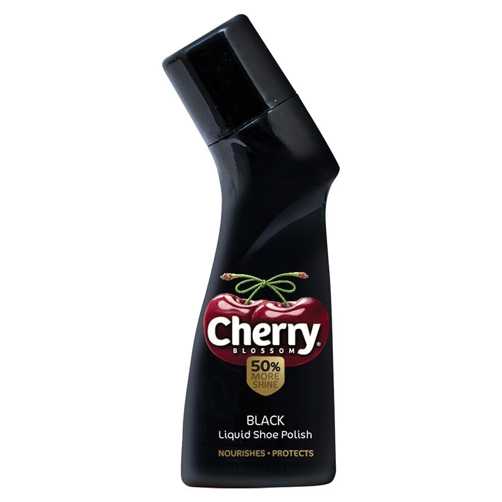 Cherry Blossom Liquid Shoe Polish - Black, 75 ml
