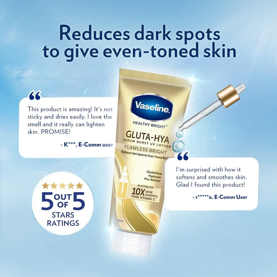 Vaseline Healthy Bright Gluta-Hya Flawless Bright Serum Burst Lotion 330ml
