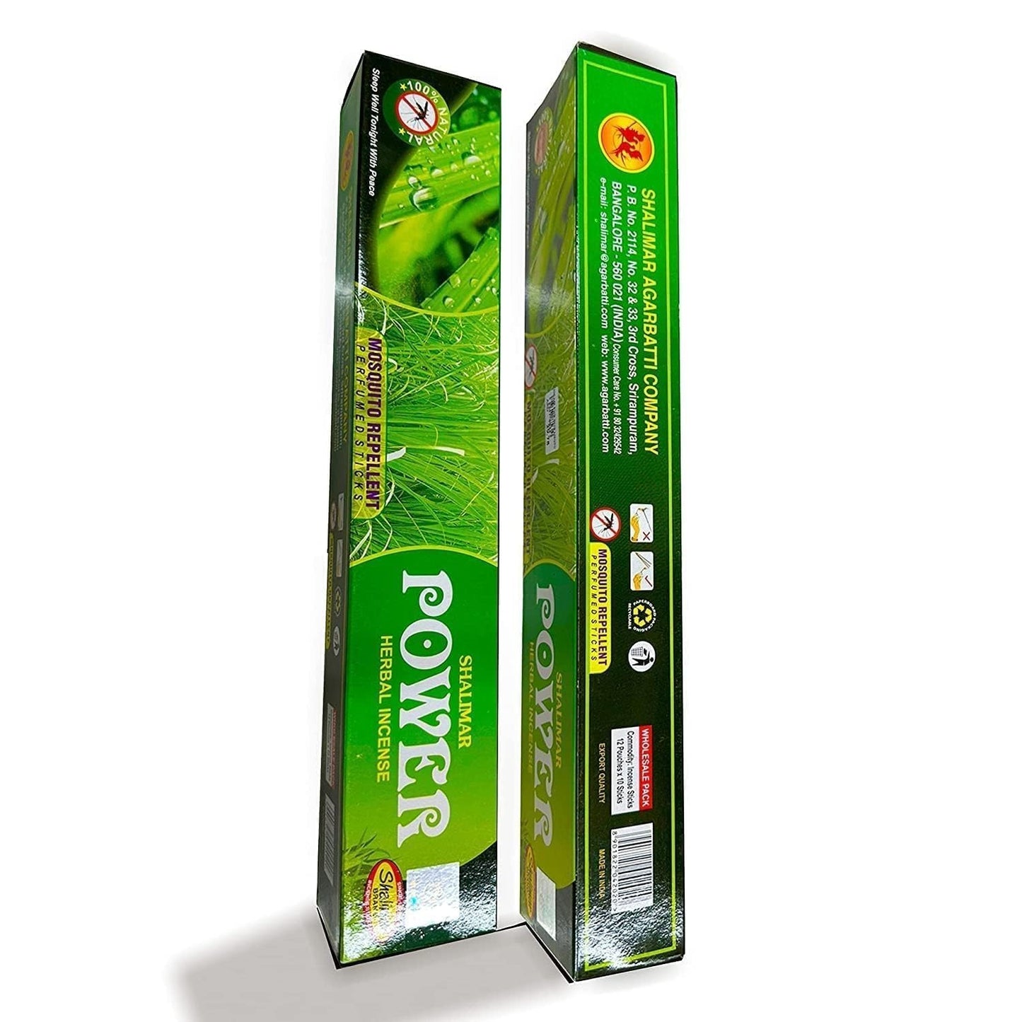 Shalimar Power Herbal Mosquito Repellent Perfumed Incense Sticks, 120 Sticks