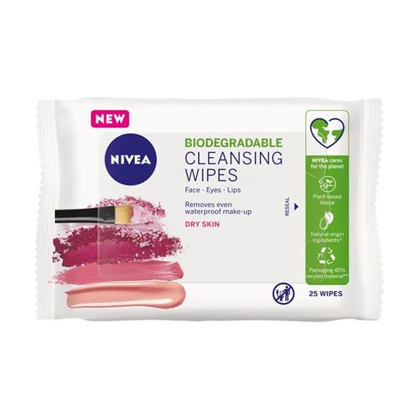Nivea Biodegradable Cleansing Wipes 25s