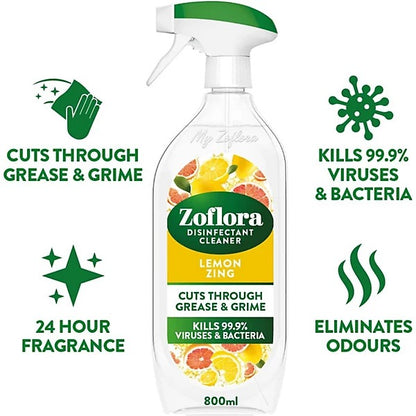 Zoflora Disinfectant Cleaner Spray Lemon Zing 800ml