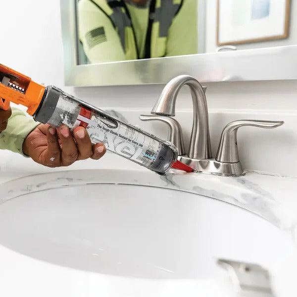 Lexel White Caulk, Squeeze Tube, Flexible And Durable Sealant 5 Ounce