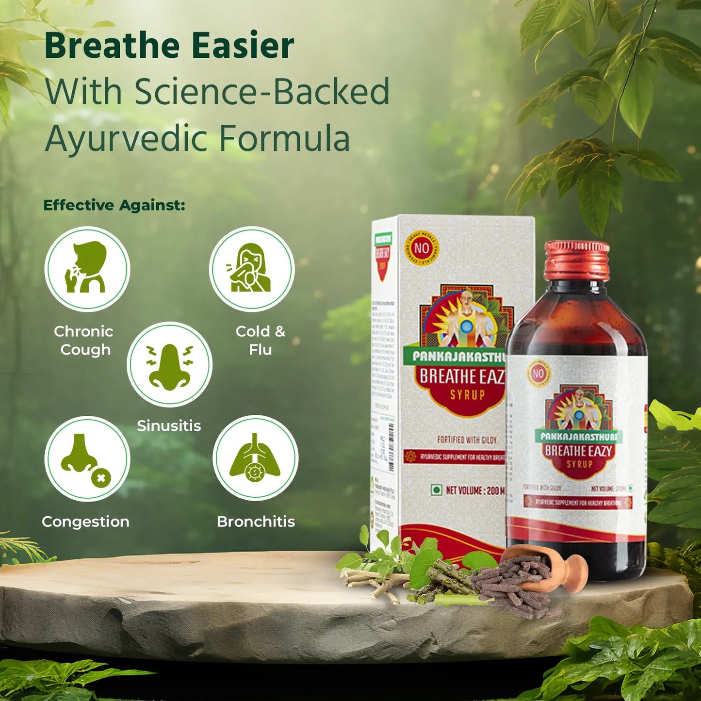 Pankajakasthuri Breathe Eazy Syrup 200 ml