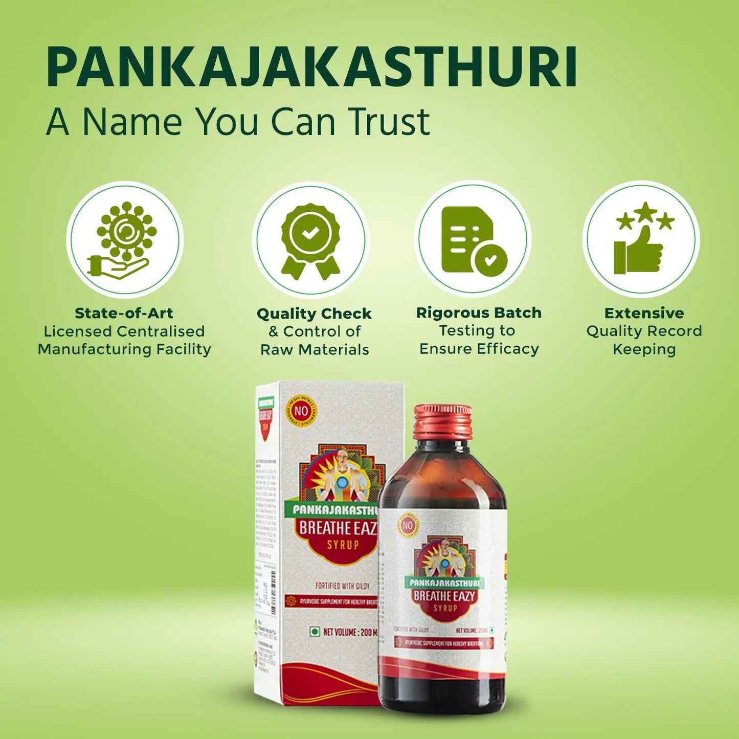 Pankajakasthuri Breathe Eazy Syrup 200 ml