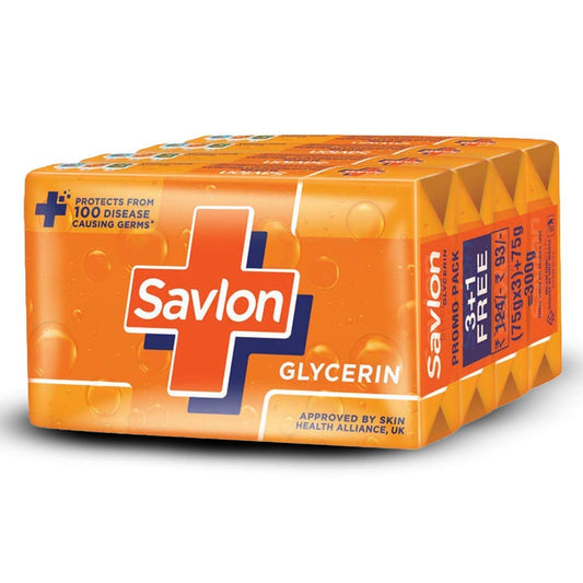 Savlon Bathing Bar with Glycerin 75 g (Buy 3 Get 1 Free)
