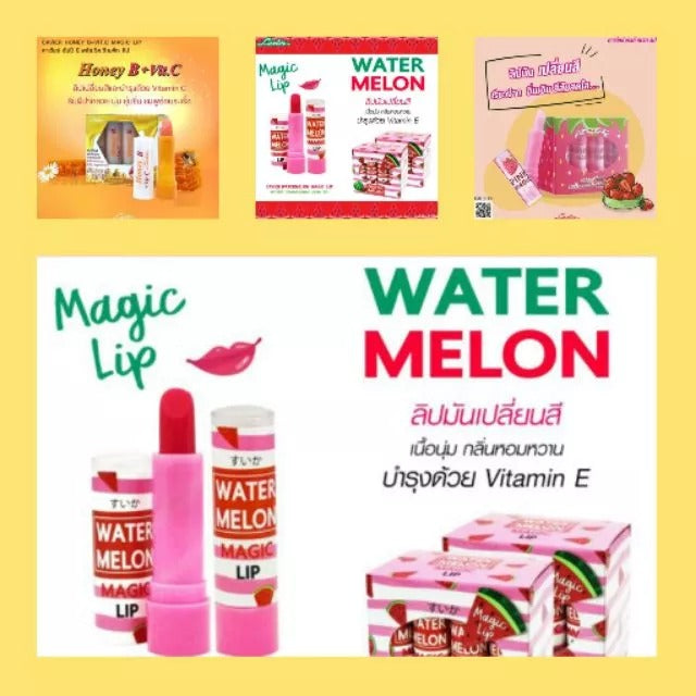 Cavier Pink Magic Lip, color-changing lip balm with watermelon scent, 2.8 g.
