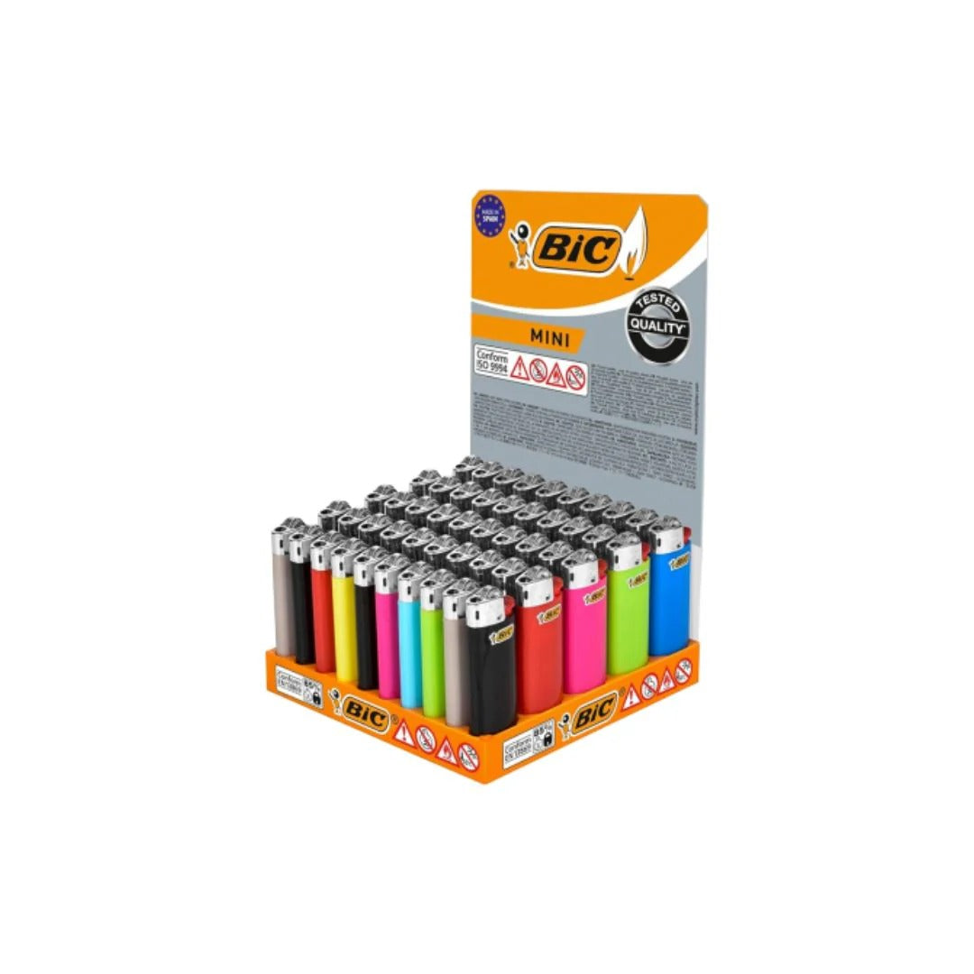 BIC Mini Pocket Lighter, Assorted Colors, 50-Count Tray