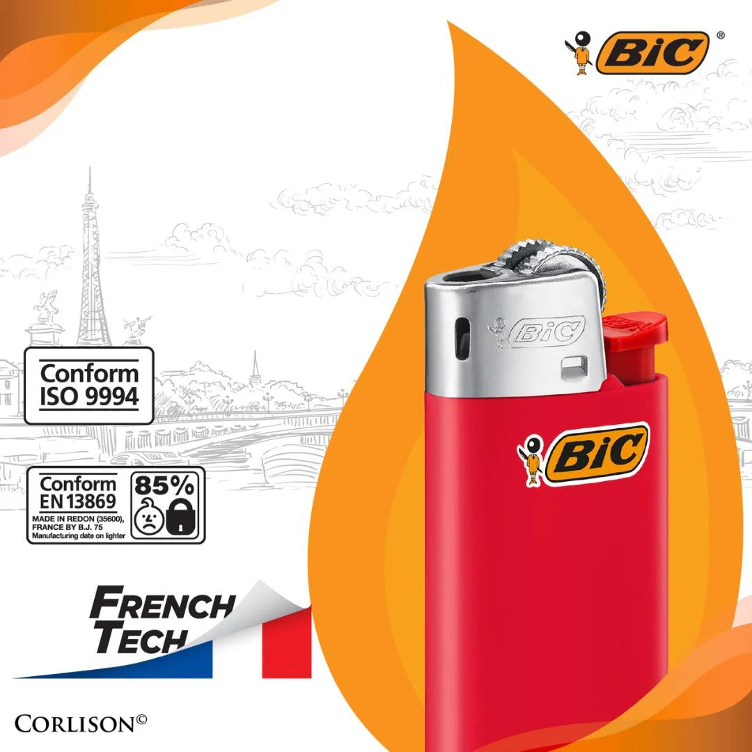 BIC Mini Pocket Lighter, Assorted Colors, 50-Count Tray
