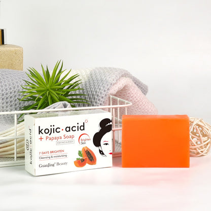Guanjing Beauty Kojic Acid And Papaya Soap For Face And Body 120g