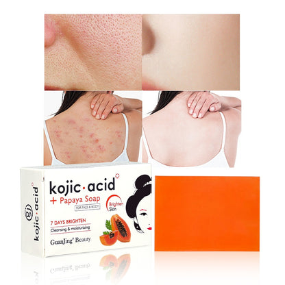 Guanjing Beauty Kojic Acid And Papaya Soap For Face And Body 120g