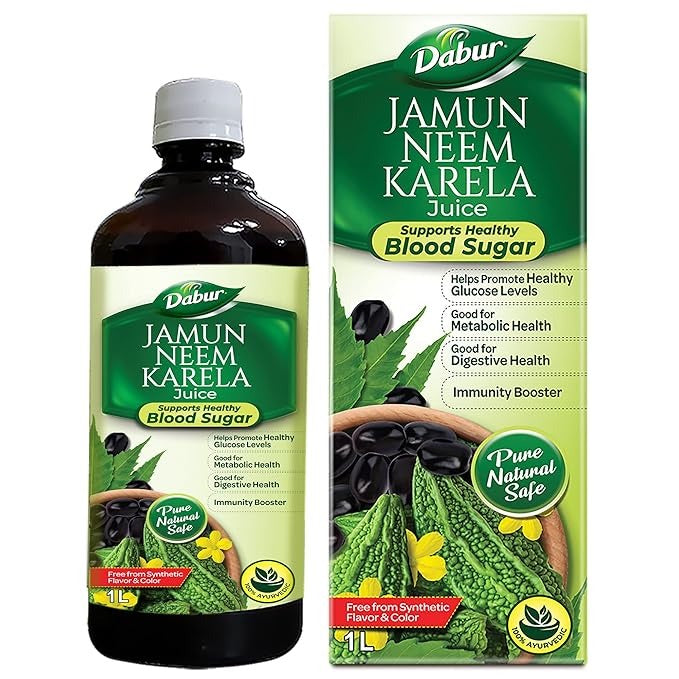 Dabur Jamun Neem Karela Juice 100% Ayurvedic - 1 Litre