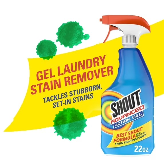 Shout Advanced Laundry Stain Remover Gel for Clothes Laundry, Breaks down stubborn, dried-in, and tough stains - 22oz Spray