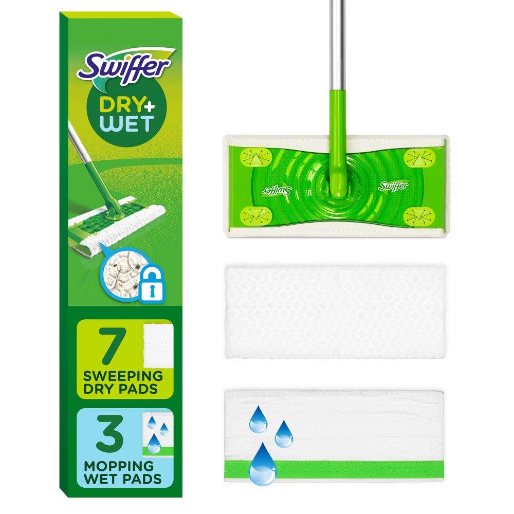 Sweeper 2-in-1 Dry and Wet Multi-Surface Mopping Starter Kit (1-Mop, 10-Refills)