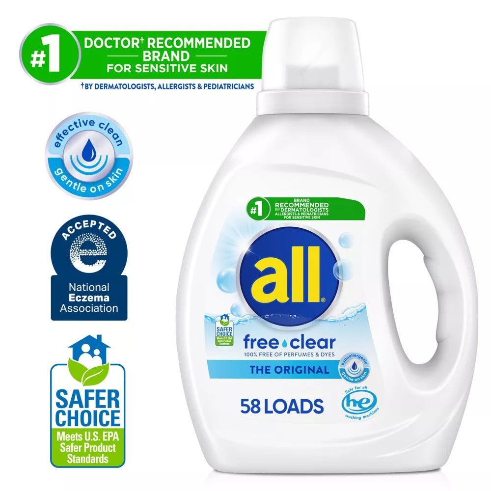 All Unscented Free Clear for Sensitive Skin HE Liquid Laundry Detergent 73 FL OZ