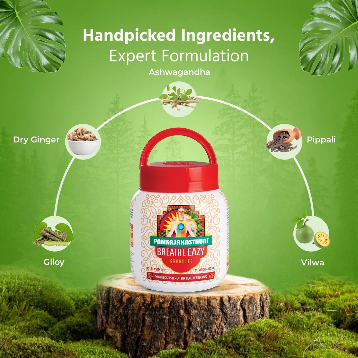 Pankajakasthuri Ayurvedic Breathe Eazy Granules – 400 gms.