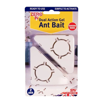 Zero In Dual Action Gel Ant Bait Station - 2 Pack