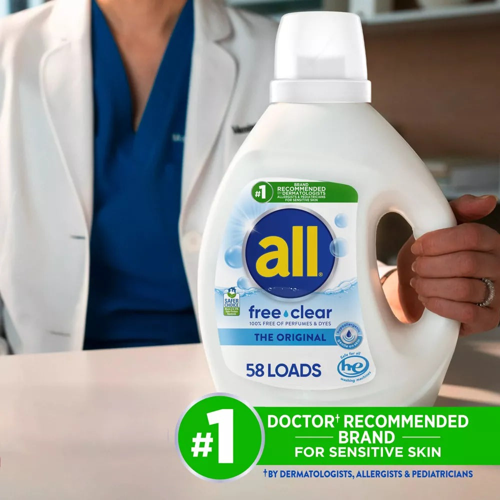 All Unscented Free Clear for Sensitive Skin HE Liquid Laundry Detergent 73 FL OZ