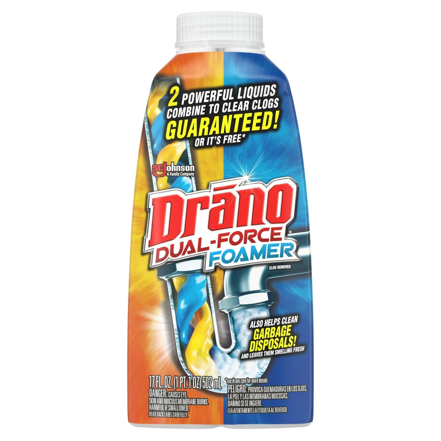 Drano Dual-Force Drain Cleaner and Clog Remover - 17 fl oz