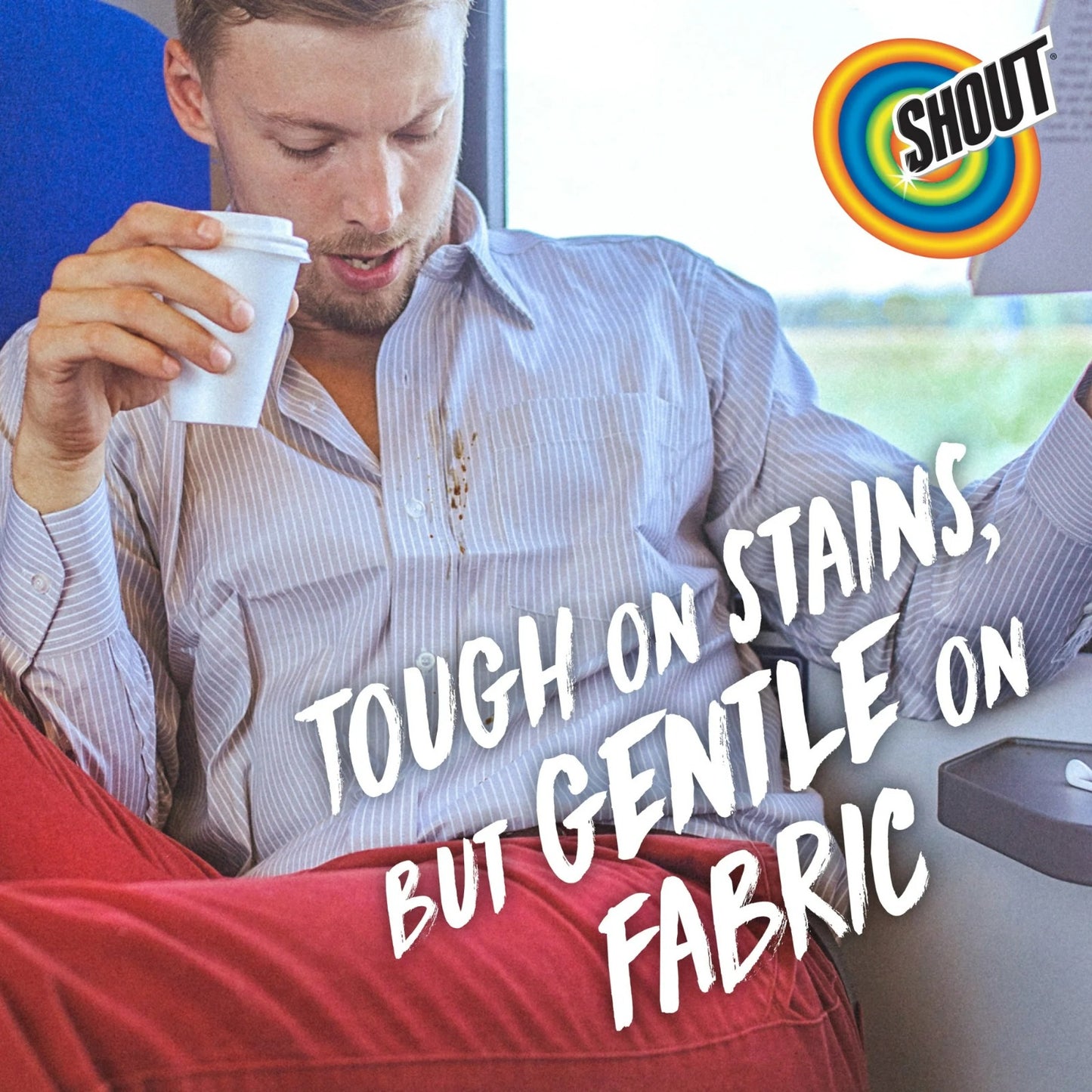 Shout Wipes Stain Remover for Clothes Laundry, Instant Stain Remover, 12 Wipes